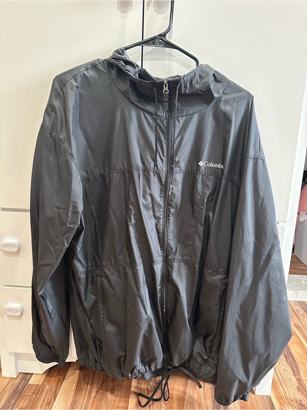 Columbia Black Hooded Windbreaker Jacket